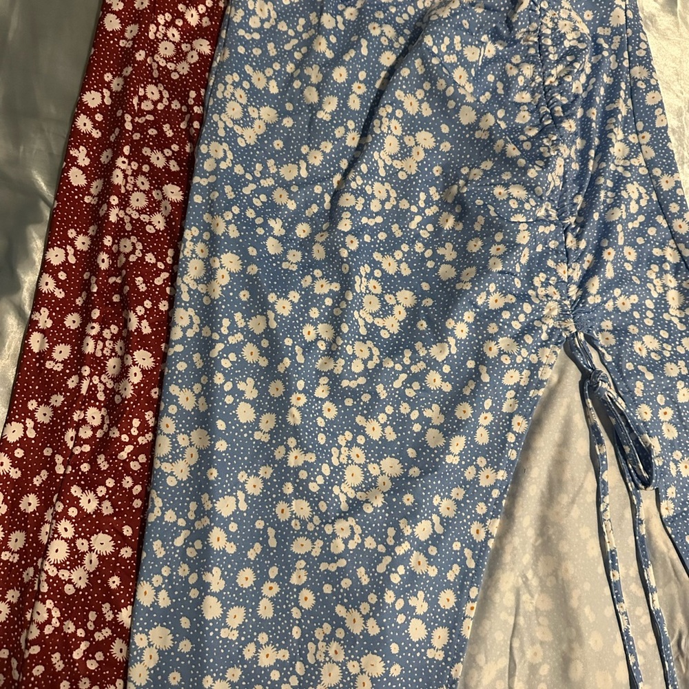 Blue and Red Floral Print skirts